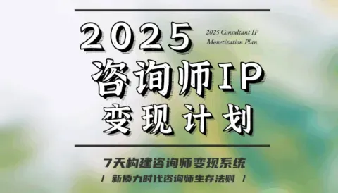 2025最新咨询师IP变现实战课程完整版7节视频训练营 (图1)